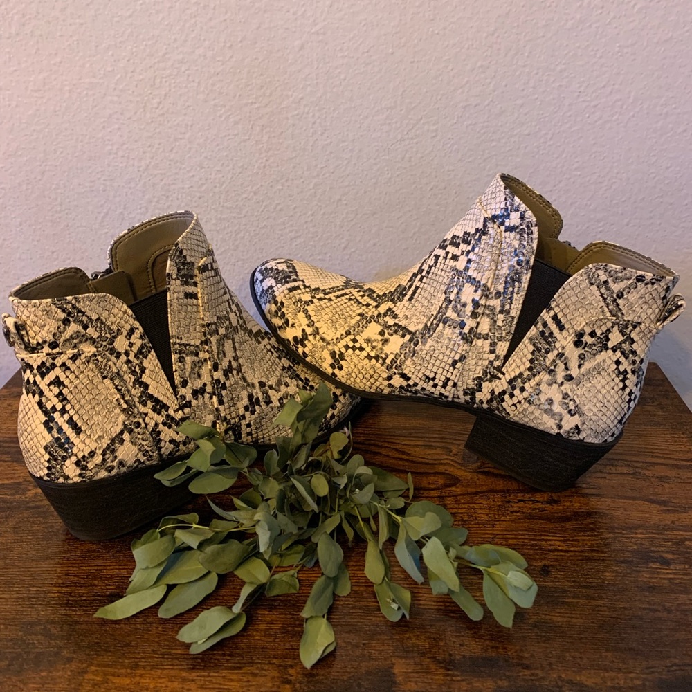 Sam Edelman "Pipper" Snakeskin Booties